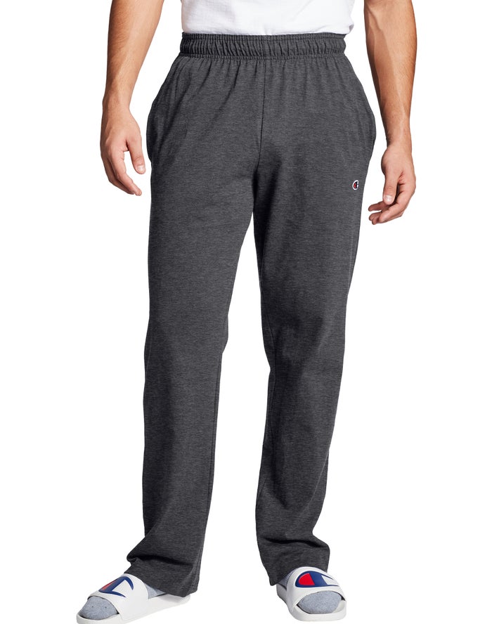 Champion Mens Pants NZ - Open Bottom Everyday Cotton Dark Grey ( 5306-XKHWF )